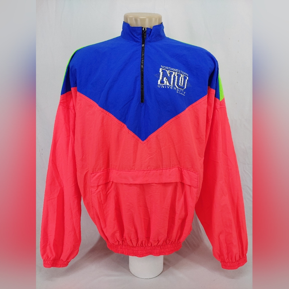 Vintage 1990 Over Wear Windbreaker Jacket North Western University,Size:M.